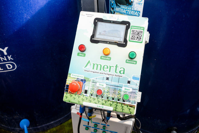 Amerta MSMB - Sistem IoT otomatis untuk pengairan dan pemupukan presisi dengan sensor tanah, pH, EC, dan TDS